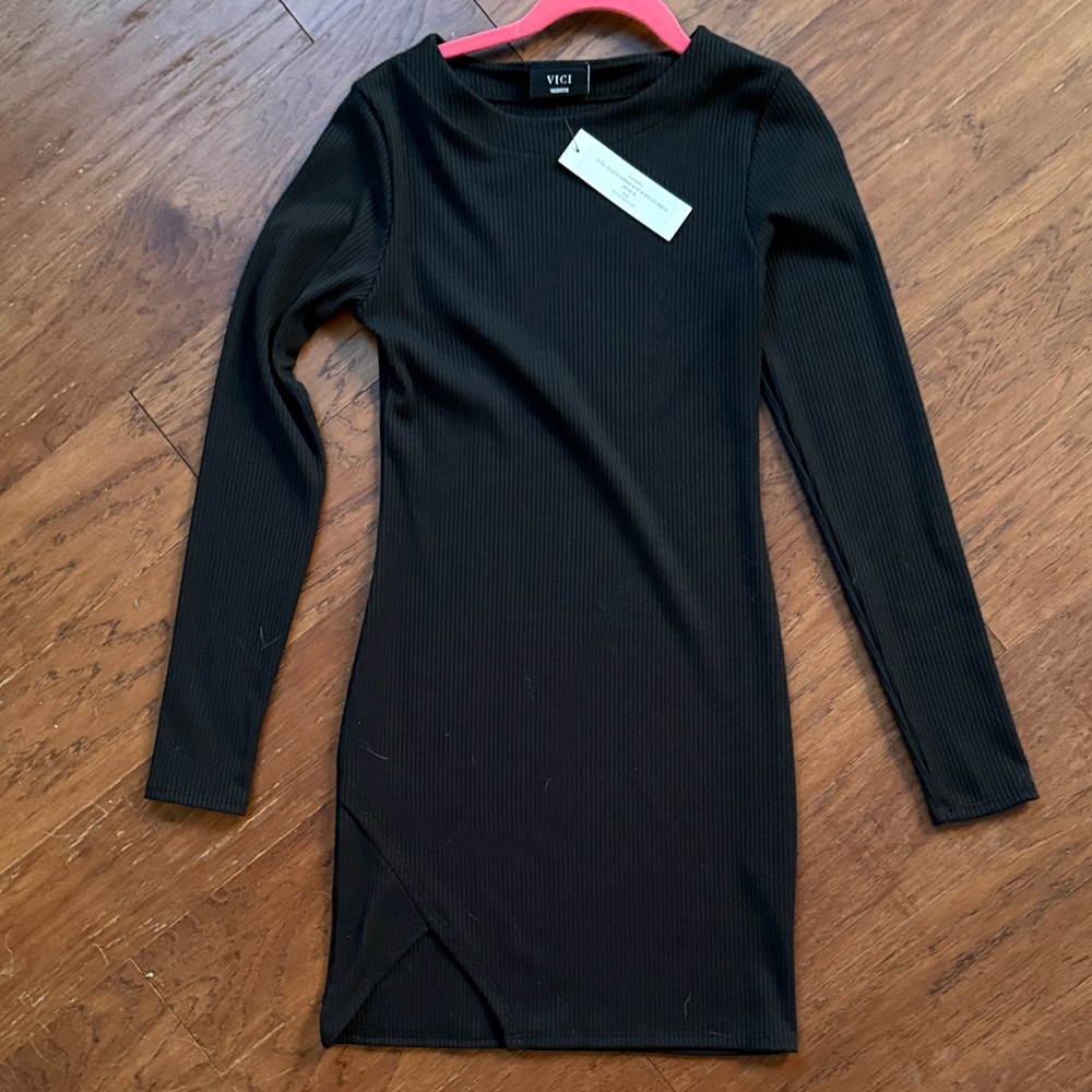 Vici Black Long Sleeve mini Dress